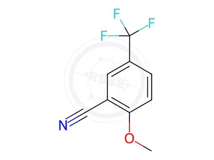 Chemical structure of 2-Methoxy-5-(trifluoromethyl)benzonitrile
