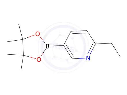 Chemical structure of 2-Ethyl-5-(4,4,5,5-tetramethyl-1,3,2-dioxaborolan-2-yl)pyridine