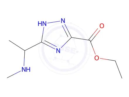 Chemical structure of Ethyl 3-(1-(methylamino)ethyl)-1h-1,2,4-triazole-5-carboxylate