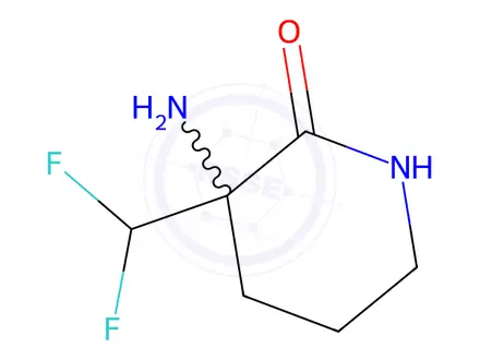 Chemical structure of 3-amino-3-(difluoromethyl)piperidin-2-one