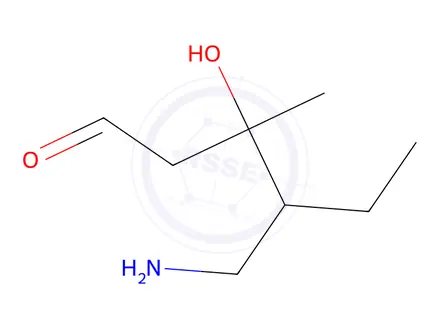 Chemical structure of 4-(Aminomethyl)-3-hydroxy-3-methylhexanal