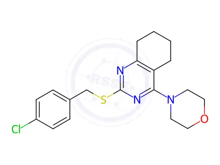 Chemical structure of 4-chlorobenzyl 4-morpholino-5,6,7,8-tetrahydro-2-quinazolinyl sulfide