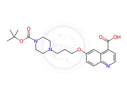 Chemical structure of 4-Quinolinecarboxylic acid, 6-[3-[4-[(1,1-dimethylethoxy)carbonyl]-1-piperazinyl]propoxy]-