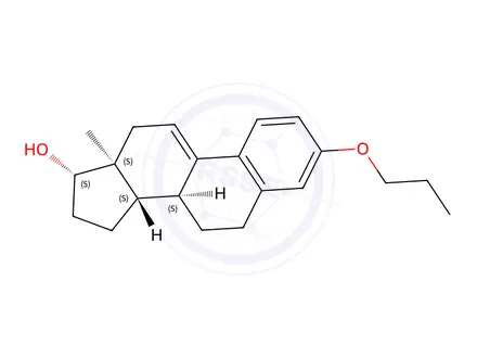 Chemical structure of (8S,13S,14S,17S)-13-methyl-3-propoxy-7,8,12,13,14,15,16,17-octahydro-6H-cyclopenta[a]phenanthren-17-ol