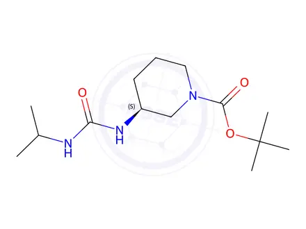 Chemical structure of (S)-tert-Butyl 3-?[(propan-2-yl)carbamoyl]amino?piperidine-1-carboxylate