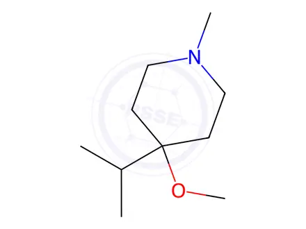 Chemical structure of Piperidine, 4-methoxy-1-methyl-4-(1-methylethyl)-(9CI)