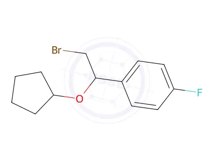 Chemical structure of 1-(2-Bromo-1-(cyclopentyloxy)ethyl)-4-fluorobenzene