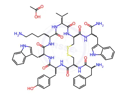 Chemical structure of Vapreotide Acetate