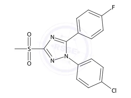 Chemical structure of 1-(4-Chlorophenyl)-5-(4-fluorophenyl)-3-(methylsulfonyl)-1H-1,2,4-triazole