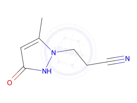 Chemical structure of 3-(5-Methyl-3-oxo-2,3-dihydro-1H-pyrazol-1-yl)propanenitrile