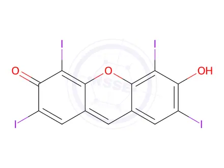 Chemical structure of 2,4,5,7-TETRAIODO-6-HYDROXY-3-FLUORONE