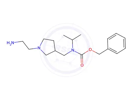 Chemical structure of Benzyl ((1-(2-(aminooxy)ethyl)pyrrolidin-3-yl)methyl)(isopropyl)carbamate