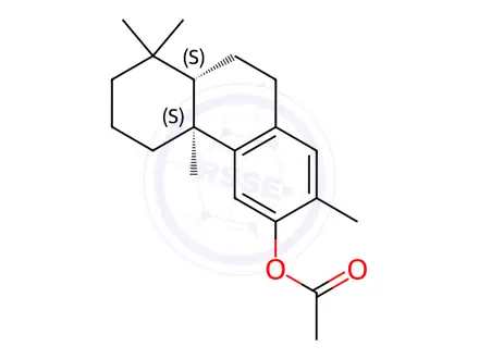 Chemical structure of Acetic acid 13-methylpodocarpa-8,11,13-trien-12-yl ester