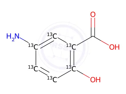 Chemical structure of Mesalamine-13C6
