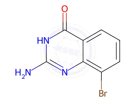 Chemical structure of 2-amino-8-bromo-3,4-dihydroquinazolin-4-one