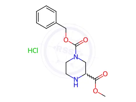 Chemical structure of 1-Benzyl 3-methyl piperazine-1,3-dicarboxylate hydrochloride