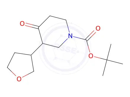 Chemical structure of tert-Butyl 4-Oxo-3-(oxolan-3-yl)piperidine-1-carboxylate