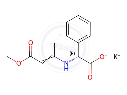 Chemical structure of POTASSIUM (R)-N-(3-METHOXY-1-METHYL-3-OXOPROP-1-ENYL)-2-PHENYLGLYCINATE