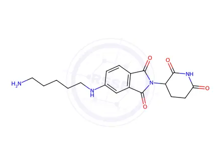 Chemical structure of 5-(5-aminopentylamino)-2-(2,6-dioxo-3-piperidyl)isoindoline-1,3-dione