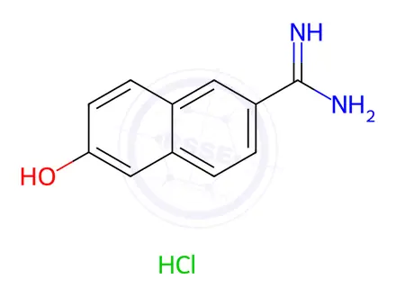 Chemical structure of 6-Amidino-2-naphthol Hydrochloride