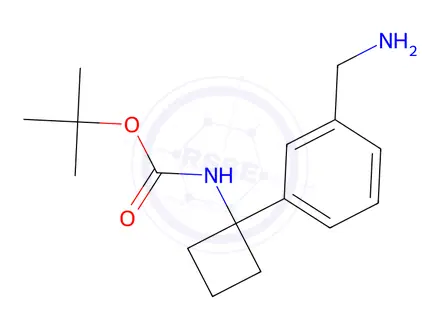 Chemical structure of Tert-butyl (1-(3-(aminomethyl)phenyl)cyclobutyl)carbamate
