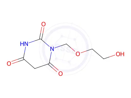 Chemical structure of 1-(2-HYDROXYETHOXY)METHYL-5-BARBITURIC ACID