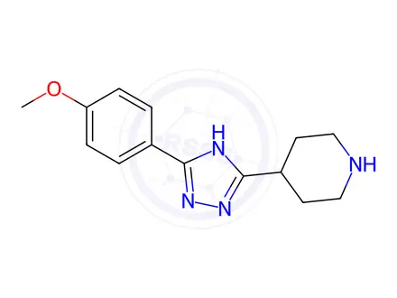 Chemical structure of 4-(3-(4-Methoxyphenyl)-1H-1,2,4-triazol-5-yl)piperidine