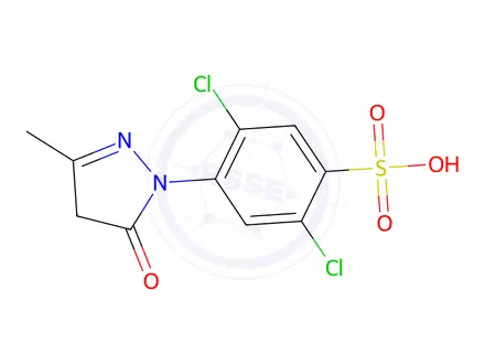 Chemical structure of 2,5-Dichloro-4-(3-methyl-5-oxo-4,5-dihydro-1H-pyrazol-1-yl)benzenesulfonic acid