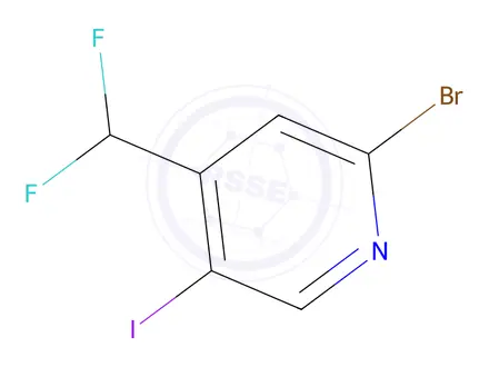 Chemical structure of 2-Bromo-4-(difluoromethyl)-5-iodopyridine