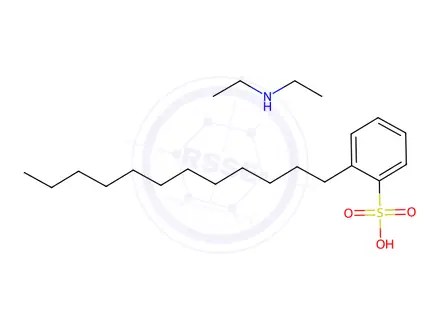 Chemical structure of dodecylbenzenesulphonic acid, compound with diethylamine (1:1)