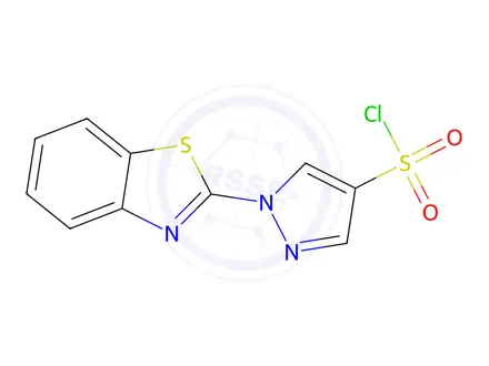 Chemical structure of 1-(1,3-Benzothiazol-2-yl)-1H-pyrazole-4-sulfonyl chloride