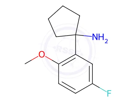 Chemical structure of 1-(5-fluoro-2-methoxyphenyl)cyclopentan-1-amine
