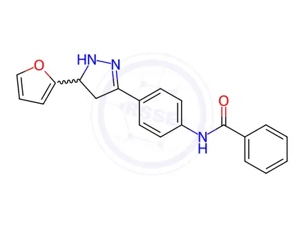 Chemical structure of N-(4-(5-(Furan-2-yl)-4,5-dihydro-1H-pyrazol-3-yl)phenyl)benzamide
