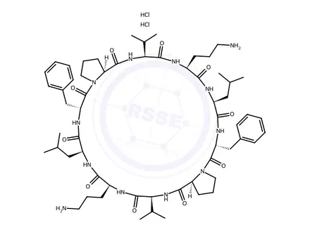 Chemical structure of GRAMICIDIN S HYDROCHLORIDE