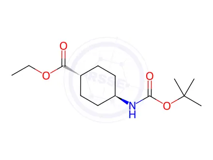 Chemical structure of rel-Ethyl (1r,4r)-4-((tert-butoxycarbonyl)amino)cyclohexane-1-carboxylate