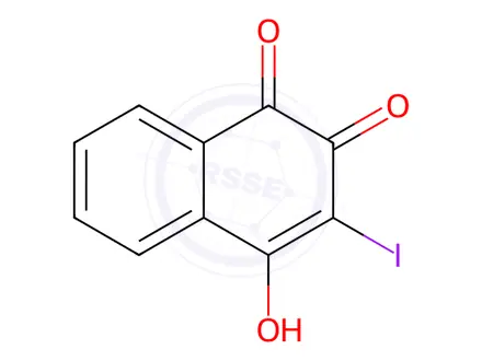 Chemical structure of 2-hydroxy-3-iodonaphthalene-1,4-dione