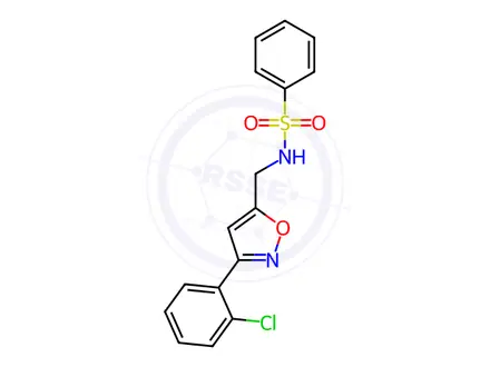 Chemical structure of N-((3-(2-chlorophenyl)isoxazol-5-yl)methyl)benzenesulfonamide