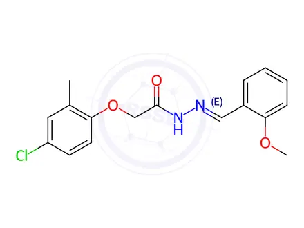 Chemical structure of (4-Chloro-2-methylphenoxy)-[(2-methoxyphenyl)methylene]hydrazide Acetic Acid