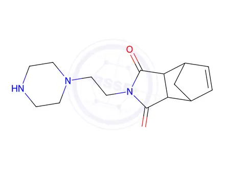 Chemical structure of 2-(2-(Piperazin-1-yl)ethyl)-3a,4,7,7a-tetrahydro-1H-4,7-methanoisoindole-1,3(2H)-dione