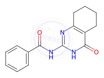 Chemical structure of N-(4-oxo-3,4,5,6,7,8-hexahydroquinazolin-2-yl)benzamide