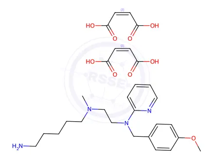 Chemical structure of N’-(5-Aminopentyl)-N-(4-methoxybenzyl)-N’-methyl-N-2-pyridinyl-1,2-ethanediamine, Dimaleate Salt