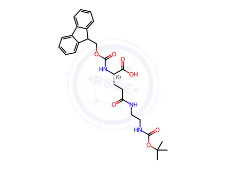 Chemical structure of 12-Oxa-2,7,10-triazatetradecanoic acid, 3-carboxy-13,13-dimethyl-6,11-dioxo-, 1-(9H-fluoren-9-ylmethyl) ester, (3S)-