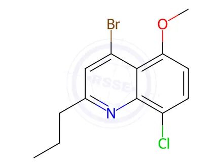 Chemical structure of 4-Bromo-8-chloro-5-methoxy-2-propylquinoline