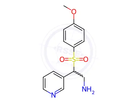 Chemical structure of 2-((4-Methoxyphenyl)sulfonyl)-2-(pyridin-3-yl)ethan-1-amine dihydrochloride