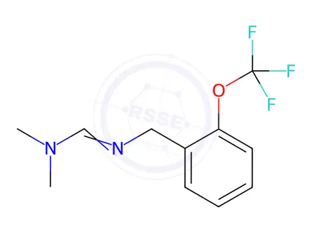 Chemical structure of N,N-dimethyl-N'-[2-(trifluoromethoxy)benzyl]iminoformamide