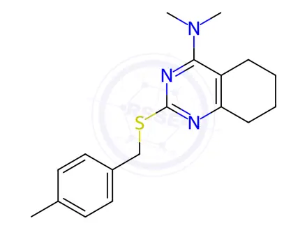 Chemical structure of N,N-Dimethyl-2-{[(4-methylphenyl)methyl]sulfanyl}-5,6,7,8-tetrahydroquinazolin-4-amine