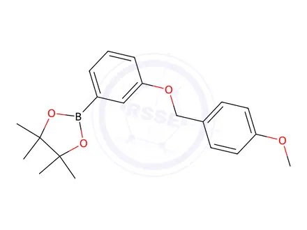 Chemical structure of 2-(3-((4-Methoxybenzyl)oxy)phenyl)-4,4,5,5-tetramethyl-1,3,2-dioxaborolane