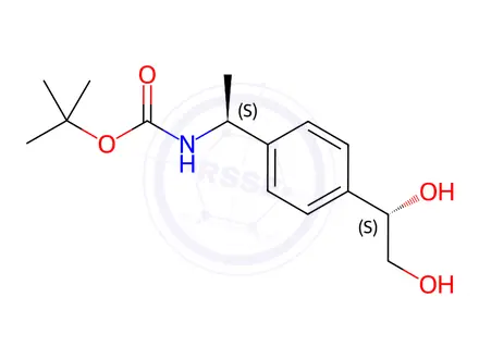 Chemical structure of Carbamic acid, N-[(1S)-1-[4-[(1S)-1,2-dihydroxyethyl]phenyl]ethyl]-, 1,1-dimethylethyl ester