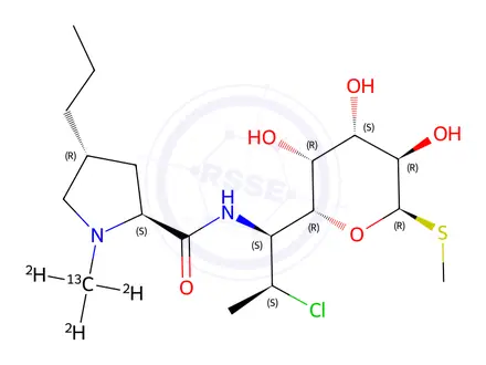 Chemical structure of Clindamycin-[13CD3]