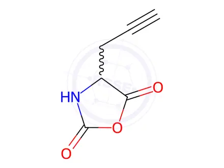 Chemical structure of 2,5-Oxazolidinedione, 4-(2-propyn-1-yl)-